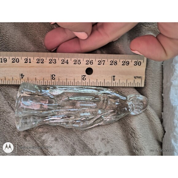 Vintage Clear Glass Nativity Scene 6 Piece Baby Jesus Mary Joseph Wise Men Kings - Picture 12 of 15